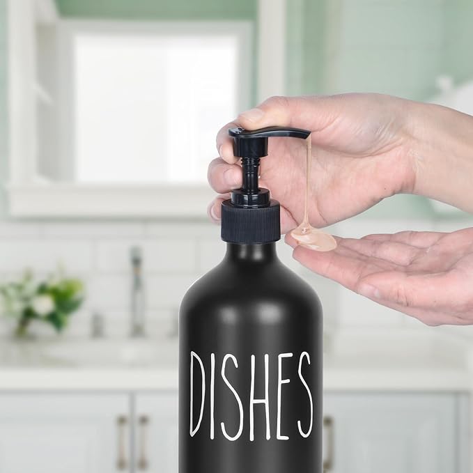 Dish Soap Dispenser 500ml Large Plastic Soap Dispenser Refillable Pump Liquid - Image 3