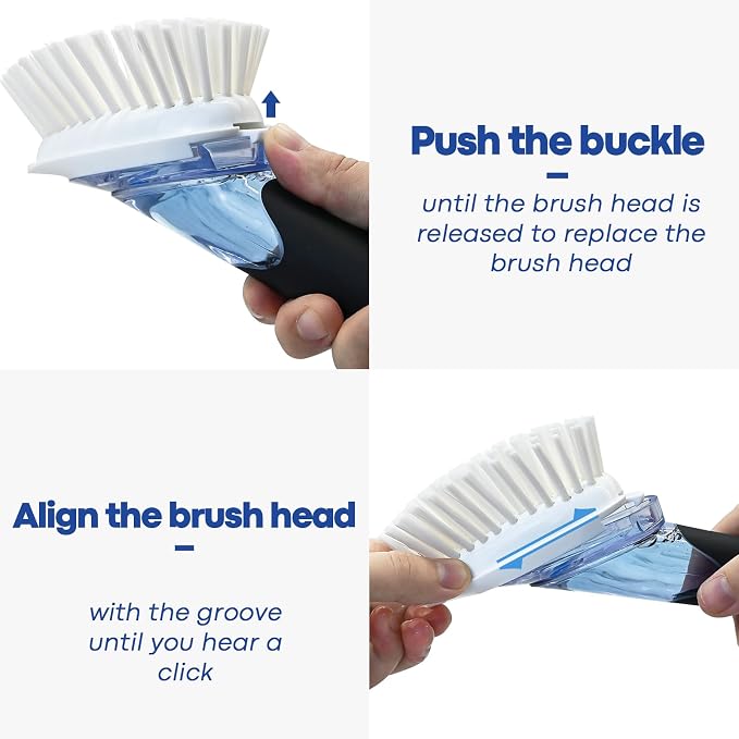 RIMAY Soap Dispensing Dish Brush Dish Scrubber - Image 4