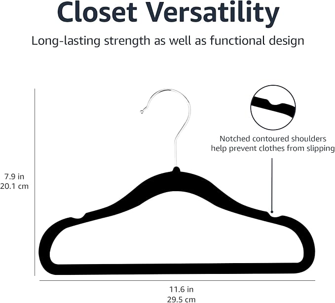 Amazon Basics Kids Space Saving Velvet Non-Slip Clothes Hangers - Image 5