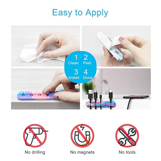 Cable Organizer, Cord Organizer Cable Management, Cable Clips USB Cable Holder - Image 5