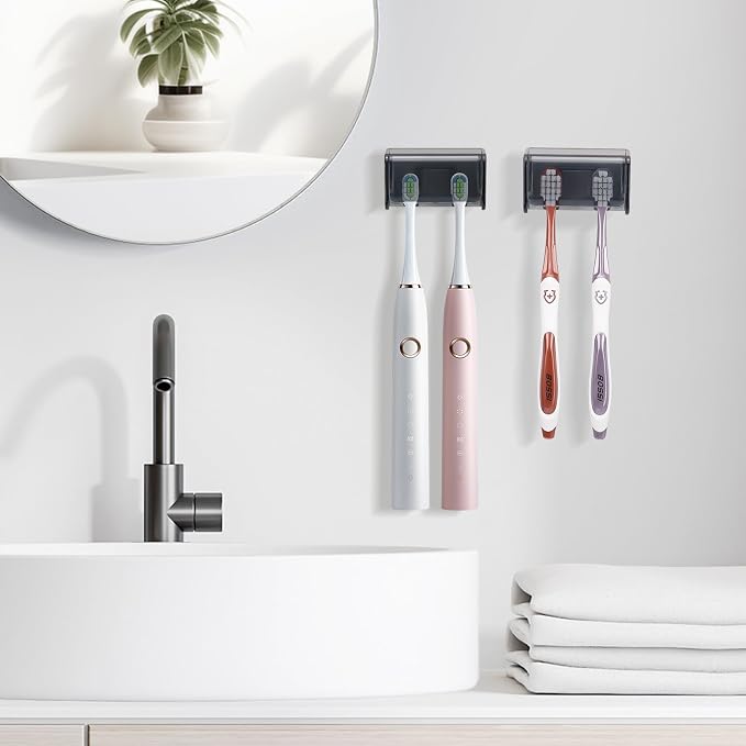 2 PCS Toothbrush Holders Wall Mounted - Image 2