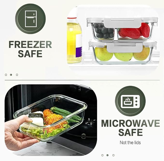 10 Packs 30 oz Glass Meal Prep Containers - Image 3