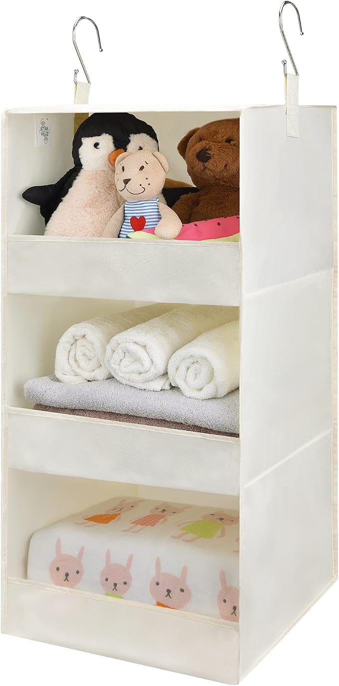 GRANNY SAYS 3-Shelf Hanging Closet Organizer, Foldable Storage, No-Sag Support by GRANNYSAYS