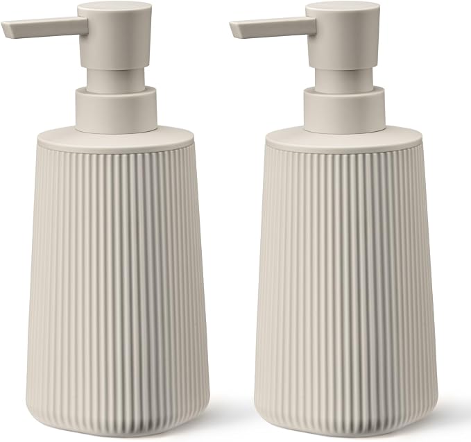 Beige 2 Pack Hand Soap Dispensers Set | by zuxzmj