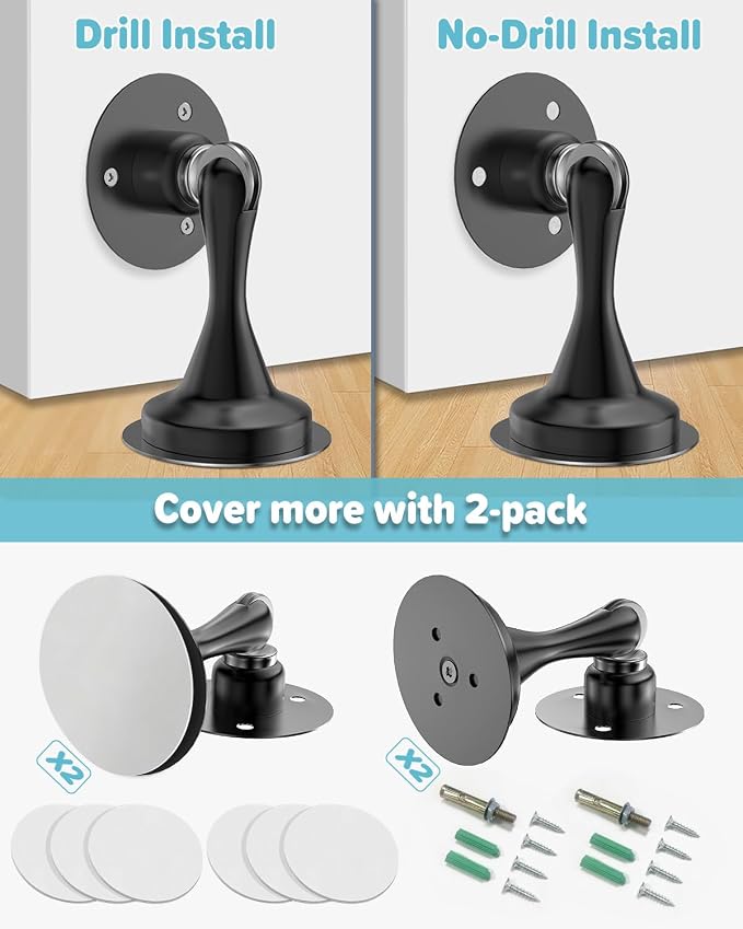 Door Stoppers Magnetic Door Catch 2 Pack Stainless Steel Magnetic Door Stop | - Image 4