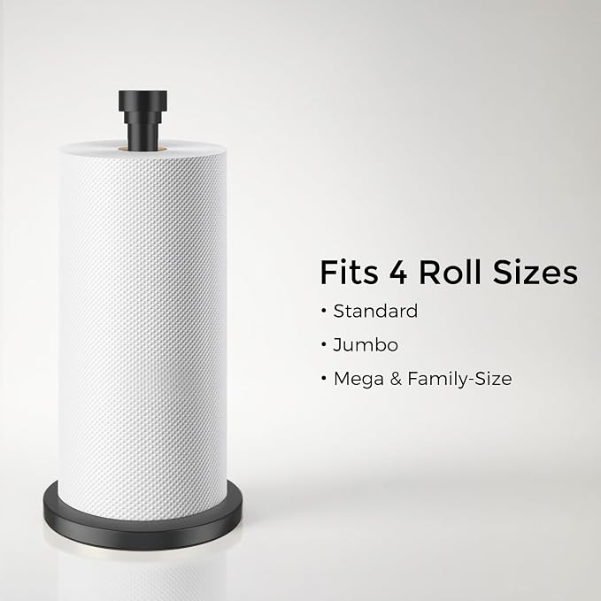 Black Paper Towel Holder Countertop, Freestanding Paper Towel Stand - Image 5