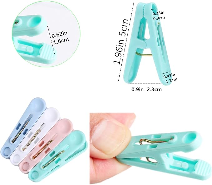 56 Pcs Colorful Clothespins, 4 Colors Spring Clips Small Clothes Pin - Image 4