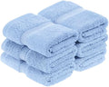 Superior Egyptian Cotton Plush & Absorbent, Face Towel Set of 6, Light Blue | by SUPERIOR