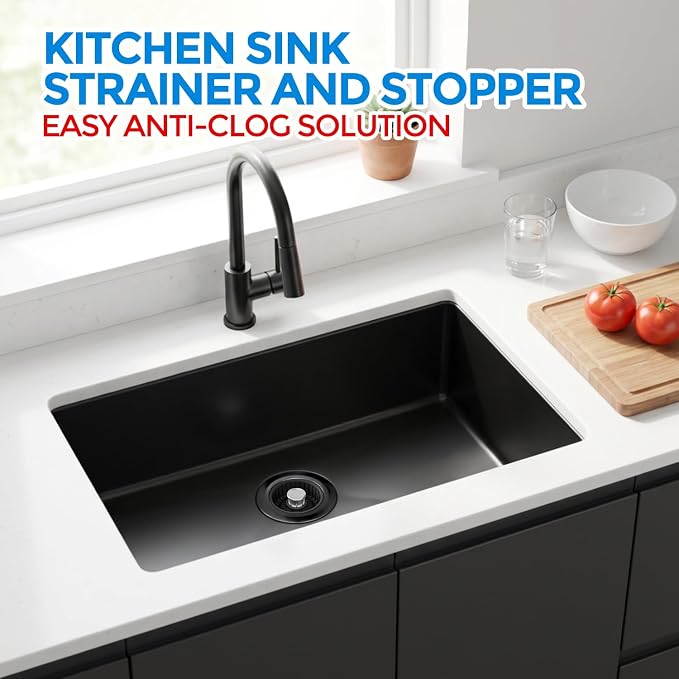 zaa 3 in 1 Kitchen Sink Drain Strainer Stopper Removable Basket Pop-Up - Image 2