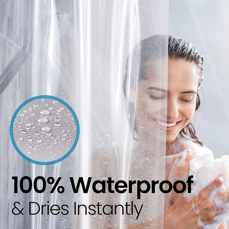 LiBa Waterproof Plastic Shower Curtain - Image 5