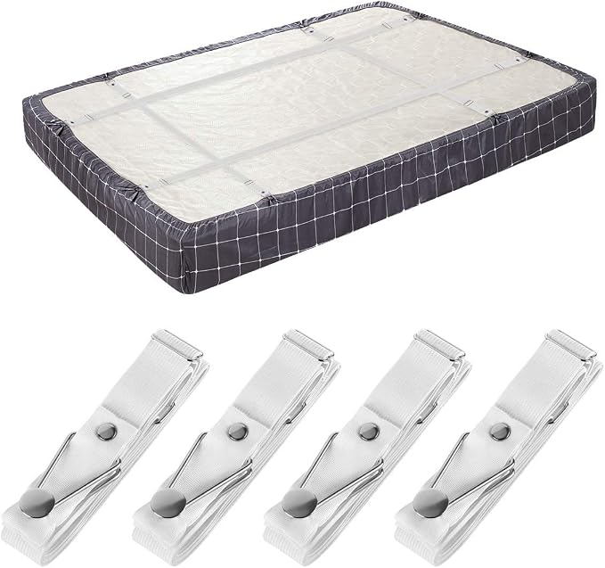 Bed Sheet Holder Straps- Adjustable Fitted Sheet Clips Bed Sheet Fastener by BESKYOO