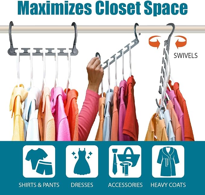 Max 20-Pack Space-Saving Hangers, 360° Hook - Image 3