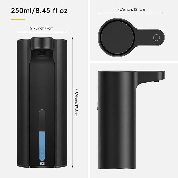 EKO Aroma 9 fl oz Automatic Liquid Soap Dispenser, Rechargeable Soap Dispenser - Image 8
