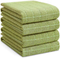Homaxy 100% Cotton Terry Kitchen Towels, Large 4 Pack, Olive Green by Homaxy