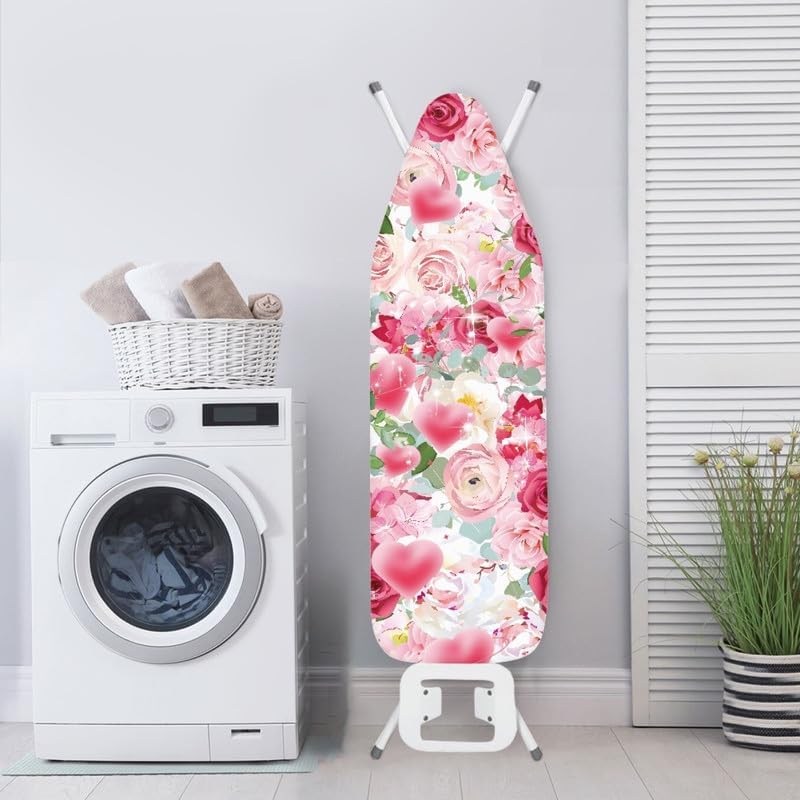 Pink Rose Flower Ironing Board Cover Watercolor Valentine's Day Roses 15x 54 - Image 4