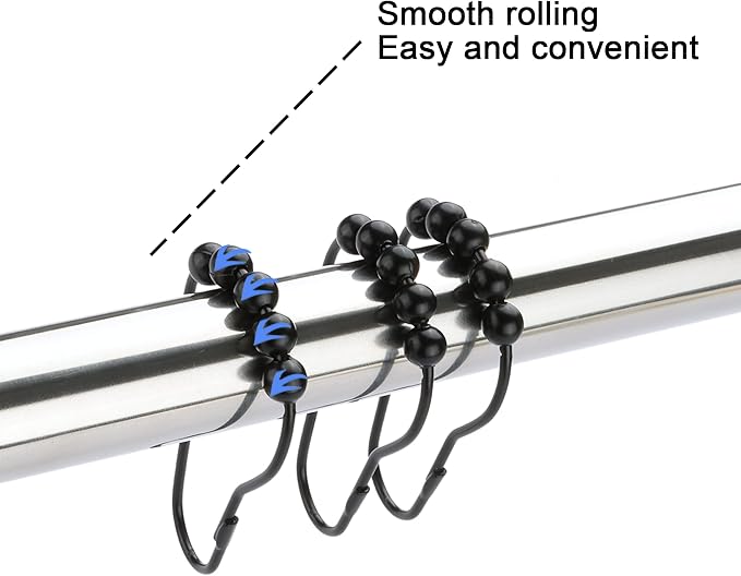 Shower Curtain Hooks Rings, Rustproof Metal Shower Curtain Rings - Image 6
