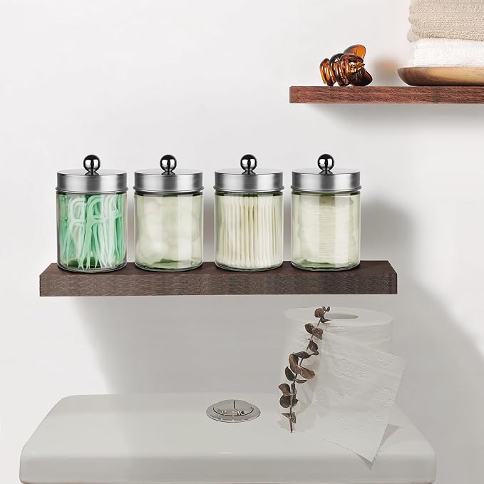 Amolliar Green Glass Apothecary Jar, Qtip Holder - Image 4