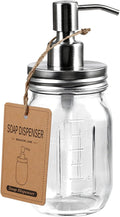 Amolliar Mason Jar Liquid Soap Dispenser, Lotion Soap Brushed Nickel 1 Pack | by Amolliar