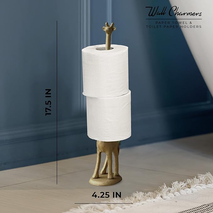 WallCharmers Gold Paper Towel Holder, Metal Toilet or Kitchen Paper Holder - Image 6