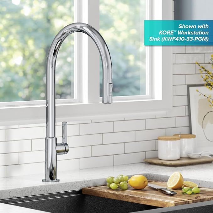 KRAUS Oletto High-Arc Single Handle Pull-Down Kitchen Faucet in Chrome - Image 4