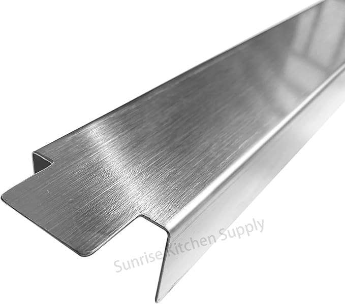 (Pack of 2) Sunrise Kitchen Supply Stainless Steel Heavy Duty 20 Gauge Deep Fryer Joining Strip/Connector (21 5/8"L x 2"W x 1 1/4"H)