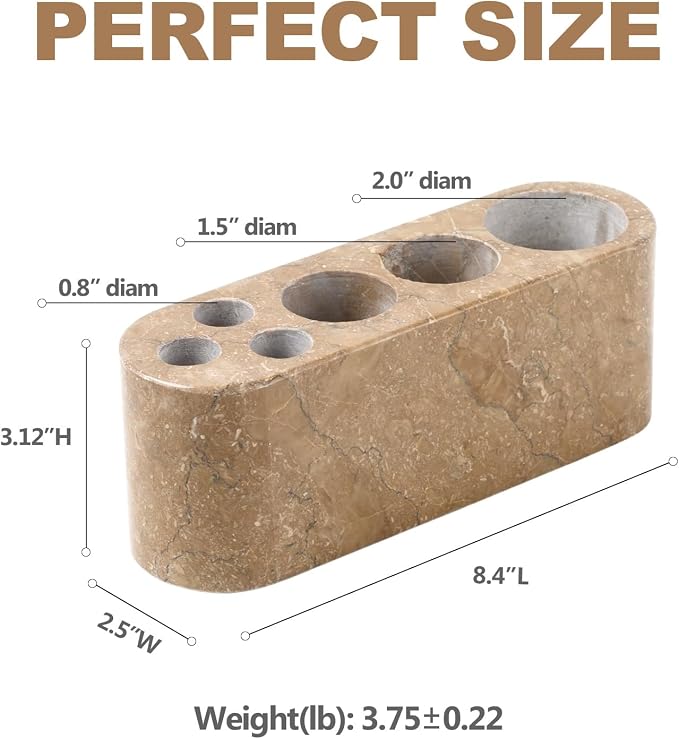 Toothbrush Holder for Bathrooms, 6 Slots Marble Toothbrush and Toothpaste - Image 7