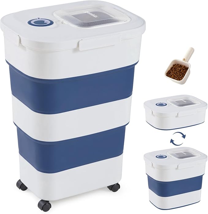 ZOMISIA 40-50lbs Dog Food Storage Container, Large Capacity Collapsible by Zomisia