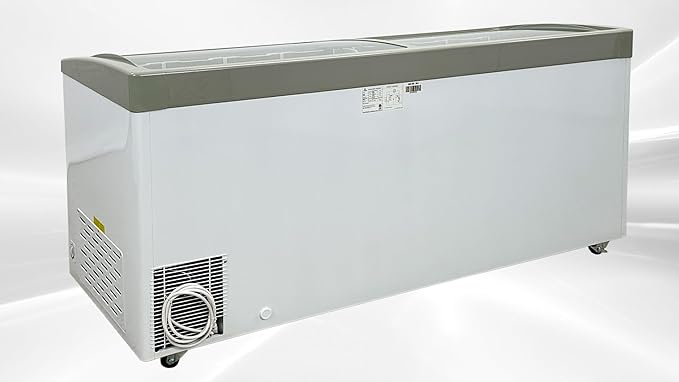 Chest Freezer Glass Door sliding Commercial Ice Cream Freezer 72" White Curve Display Top w/Storage Baskets 19 Cu.ft sd651s