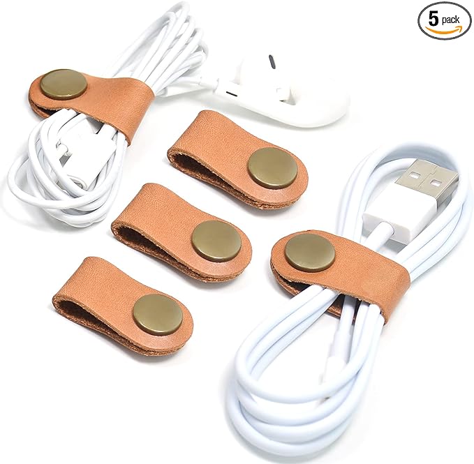 CAILLU Leather Cord Organizer, Cable Ties by CAILLU