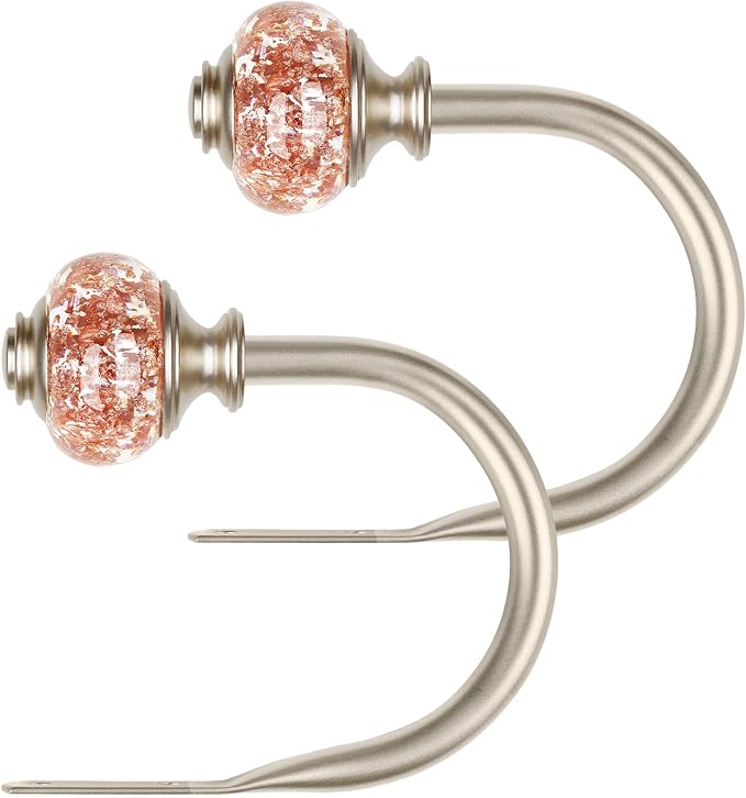 USFOOK Rose Gold Curtain Holdbacks, Decorative Drapery Tiebacks, 1 Pair | by USFOOK