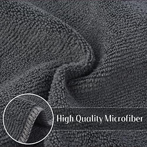 SINLAND Microfiber Cleaning Cloth Kitchen Dish Cloths 12x12in 12 Pack Grey - Image 3