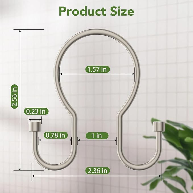 Goowin Shower Curtain Hooks, Simple Shower Curtain Rings, Sturdy Shower Curtain - Image 3