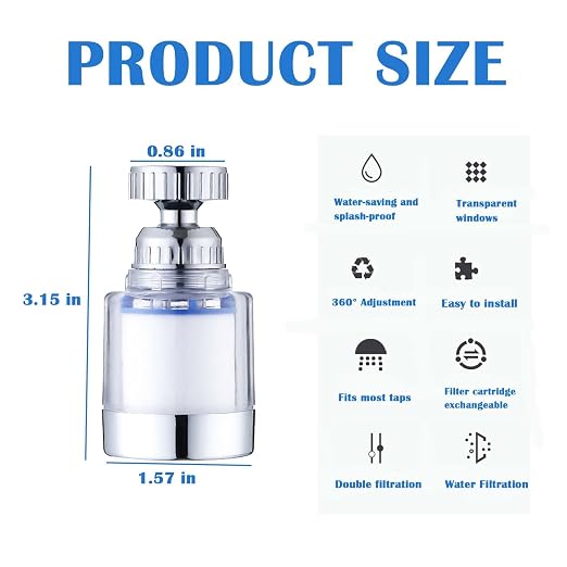 LiXiongBao 360 Rotating Faucet Water Purifier, Chlorine Reduction, Removes - Image 2