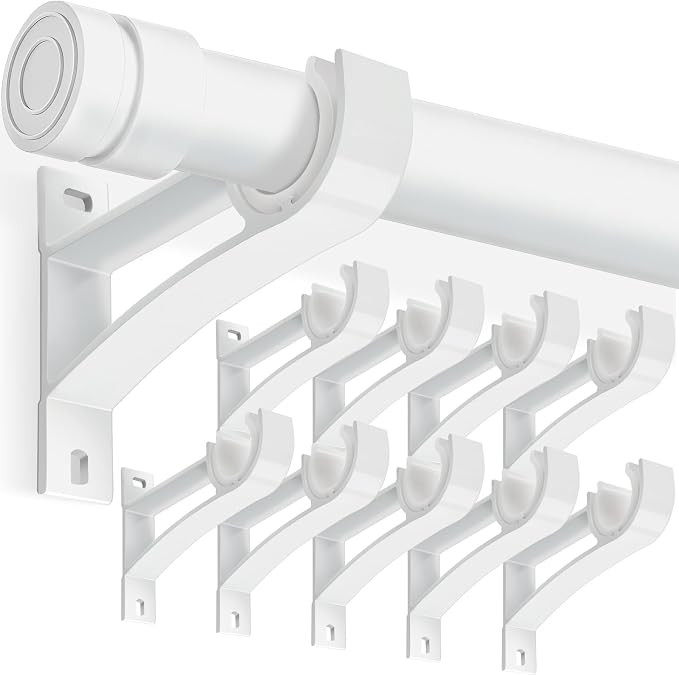 KOLAKO Curtain Rod Bracket, 10 Pack Heavy Duty Holders, Drapery Support Brackets by KOLAKO
