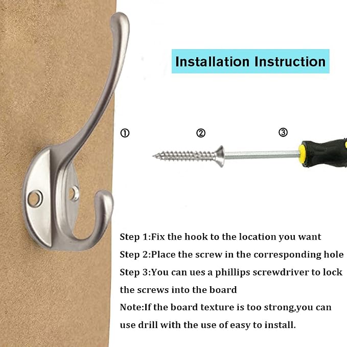 30 Pack Heavy Duty Silvery Dual Coat Hooks - Image 3