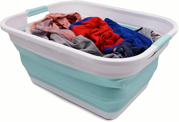 SAMMART 41L Collapsible Plastic Laundry Basket-Foldable Pop Up Storage - Image 6