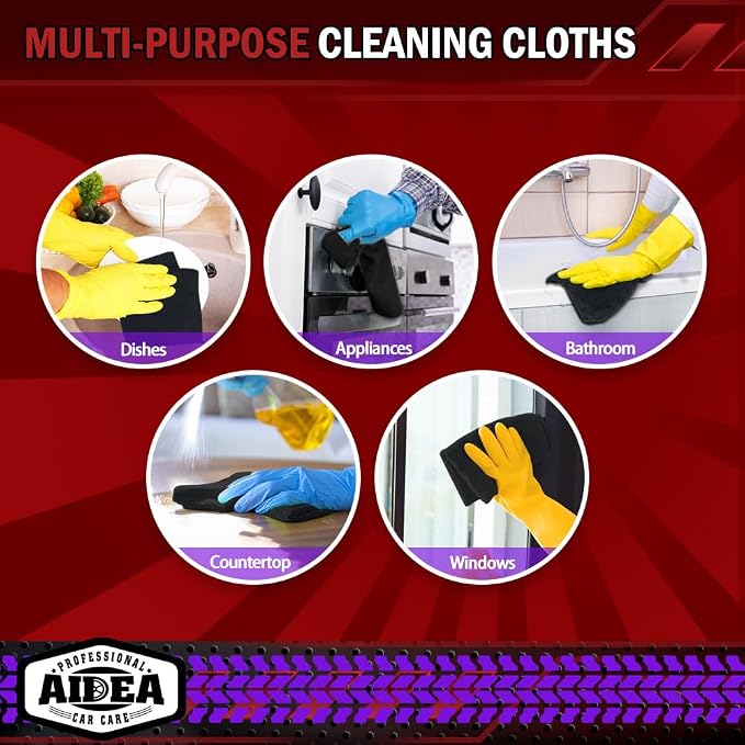 AIDEA Microfiber Cleaning Cloth 12 Pack, Microfiber Towels - Image 7