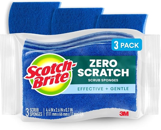 Scotch-Brite Zero Scratch Scrub Sponge, 3 Pack | Kitchen Sponges by Unknown