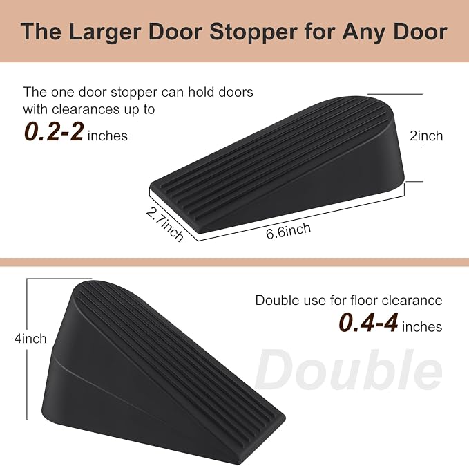 JZWBLILY Big Door Stoppers for Bottom of Door on Floor, Premium Big Rubber Door - Image 2