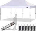 Eurmax USA 10'x20' Pop Up Canopy Tent Commercial Instant Canopies with Heavy Duty Roller Bag,Bonus 6 Sand Weights Bags (White)