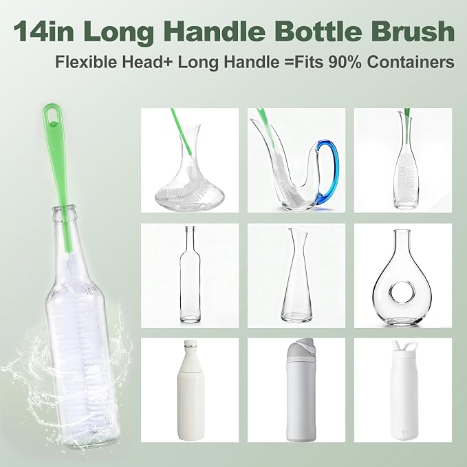 XYFuuee 5Pcs Water Bottle Cleaner Brush Set 5 in 1 Cup Straw Cleaning Brush | - Image 4