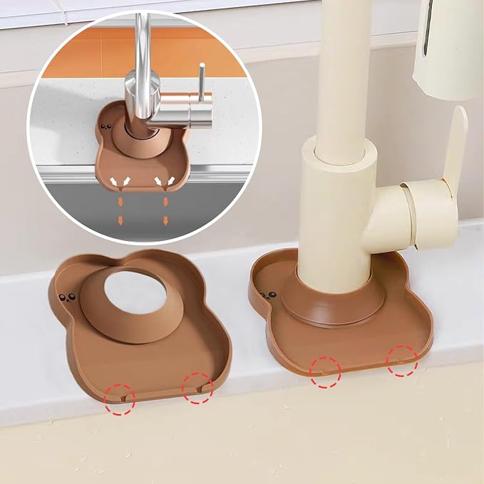 Silicone Faucet Mat for Kitchen Tap Compact Sink Splash Guard Protectors Behind - Image 3