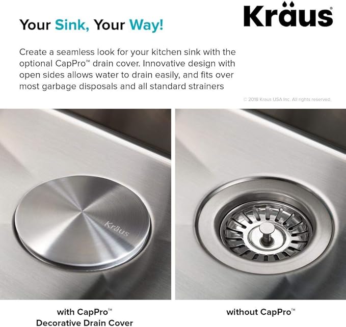KRAUS CapPro Removable Decorative Drain Cover