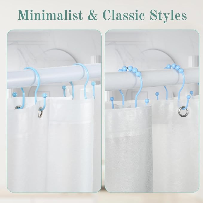 Shower Curtain Hooks, Stainless Steel Shower Curtain Hangers, Metal Shower - Image 7