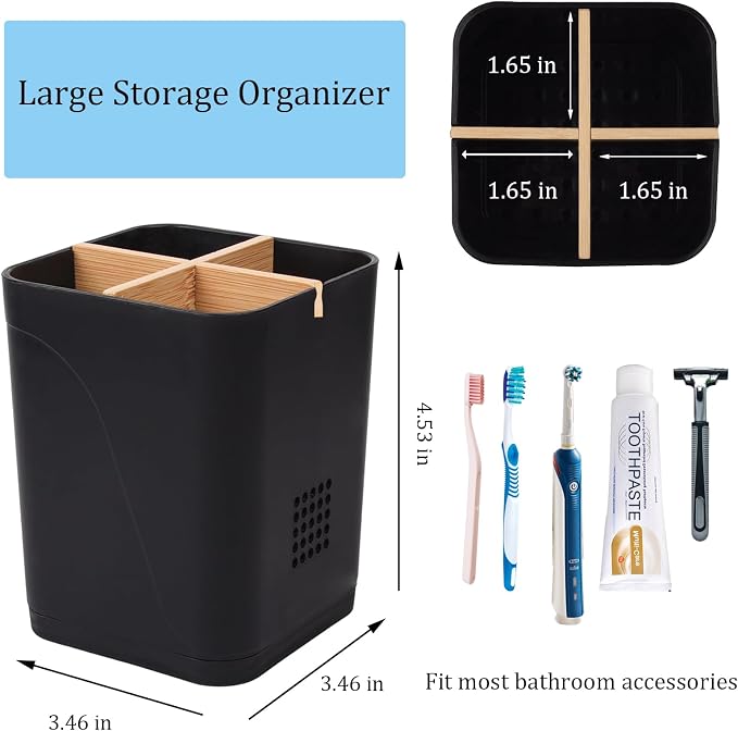 Electric Toothbrush Holder Tooth Brush and Toothpaste Organizer, Drainage Holes - Image 5