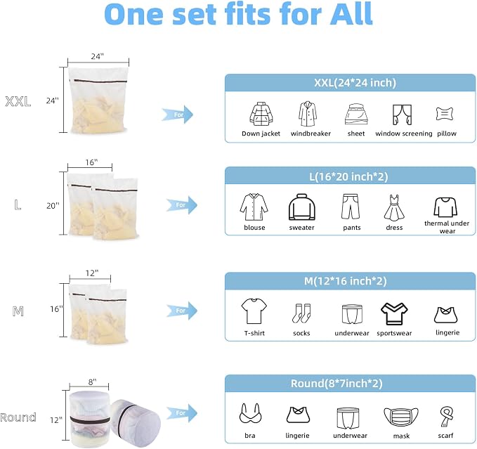 GOGOODA Mesh Laundry Bags for Delicates Durable Protective Wash Bags - Image 4