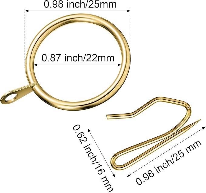 Qunclay 100 Set 0.98 Inch Metal Curtain Rings - Image 3
