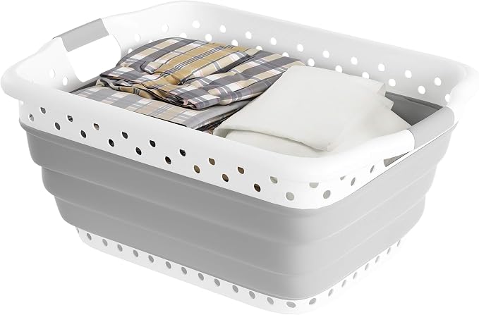 Lavish Home Collapsible Plastic Laundry Basket, 24.25”x17.5”x10.5” | - Image 7