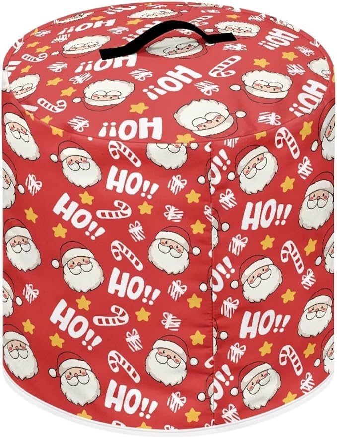 Christmas Hohoho Santa Claus 3 Quart Pressure Cooker Air Fryer Rice Cooker Dust Cover with Top Handle and Storage Pockets Kitchen Appliance Dust Protector Cover