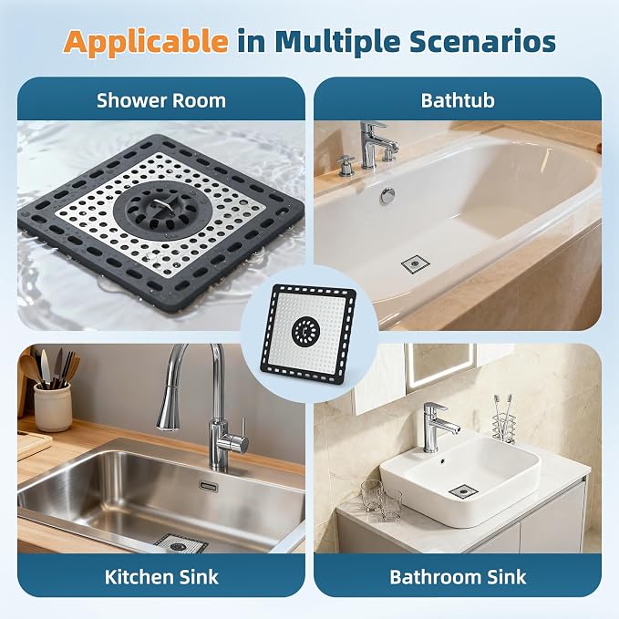 Hibbent Upgraded Shower Drain Hair Catcher, Shower Cover - Image 6